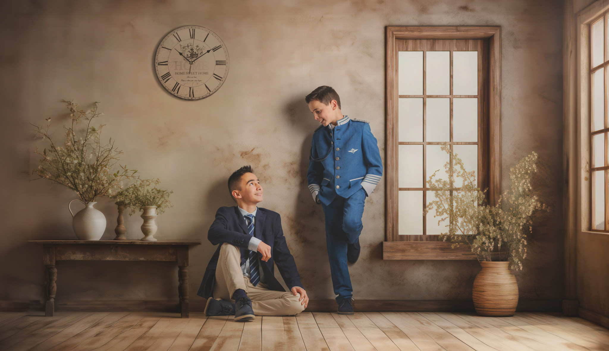 old vintage room, farmhouse interior, industrial style, big blan